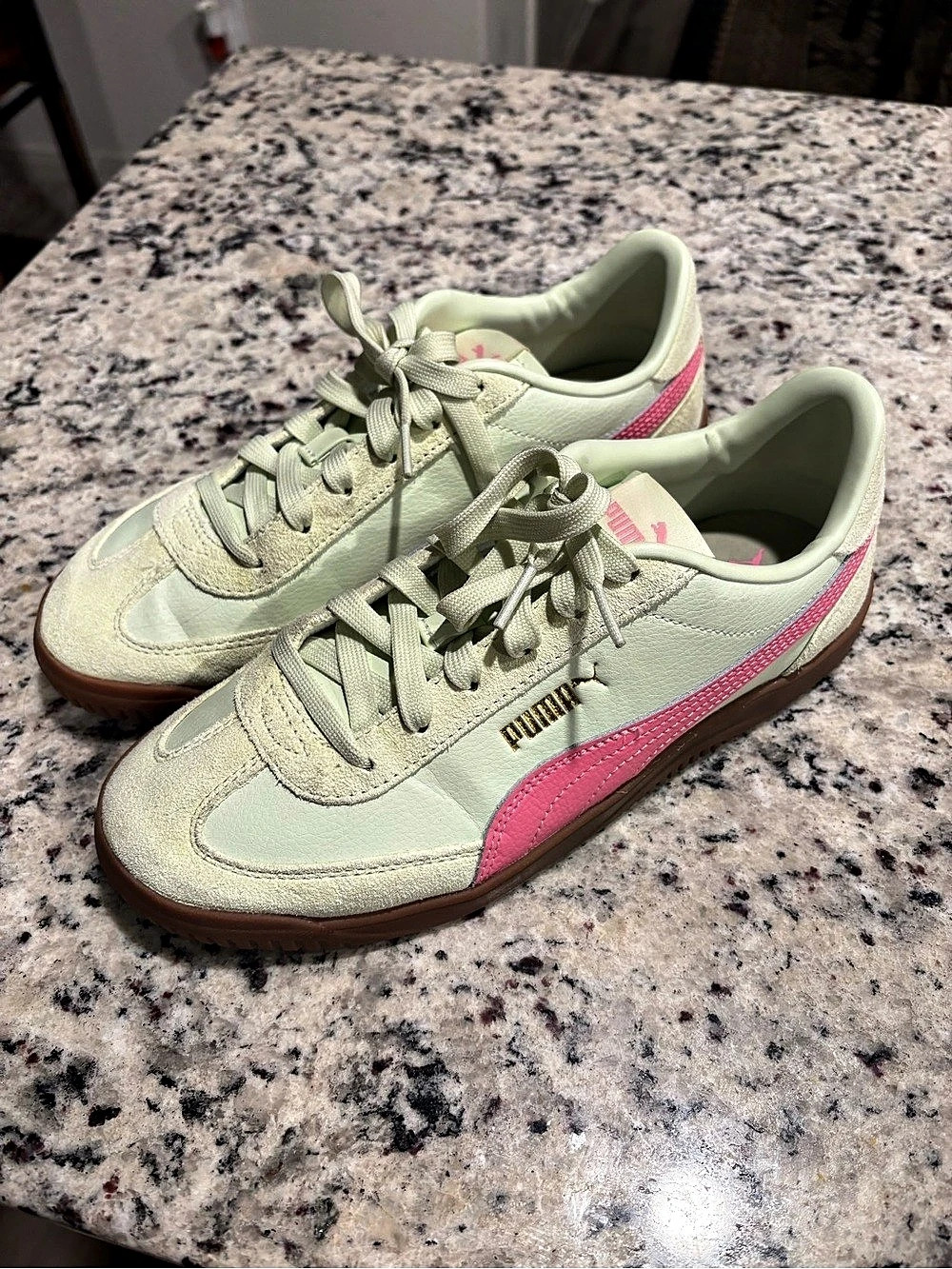 Puma Palermo Green & Pink Sneakers